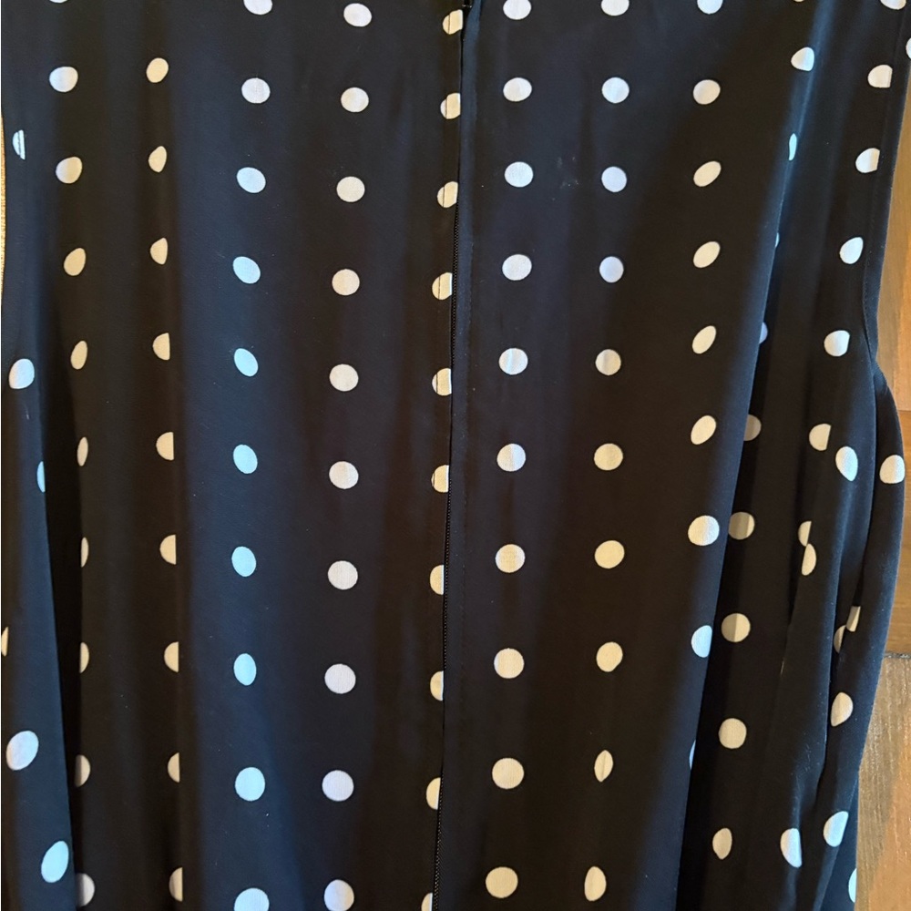 Blair Navy Blue Polka Dot Sleeveless Midi Dress - Picture 4 of 6